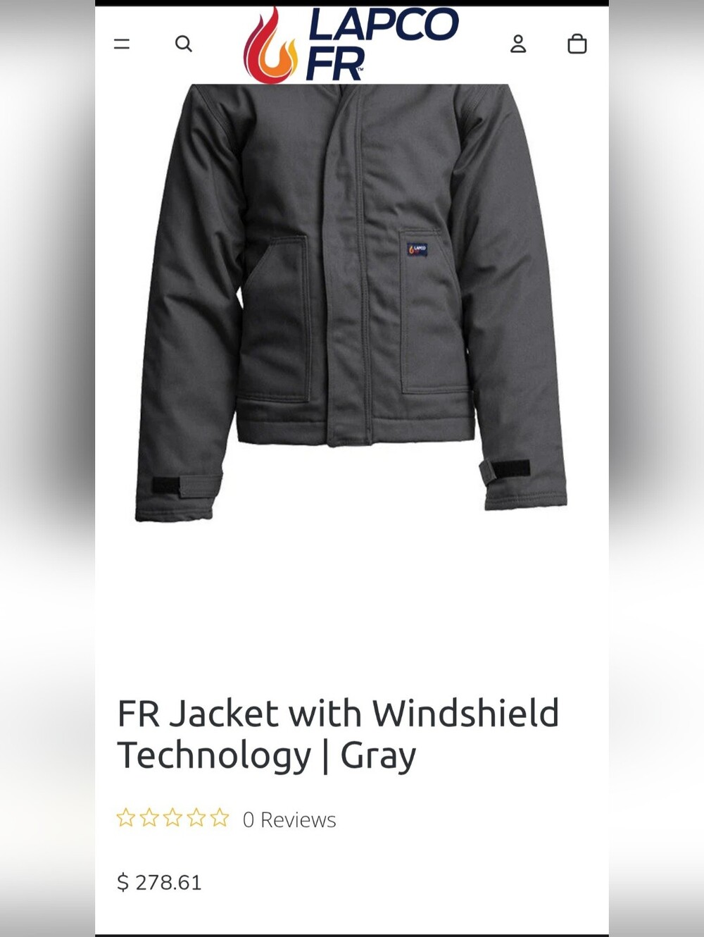 Lapco Gray FR Jacket